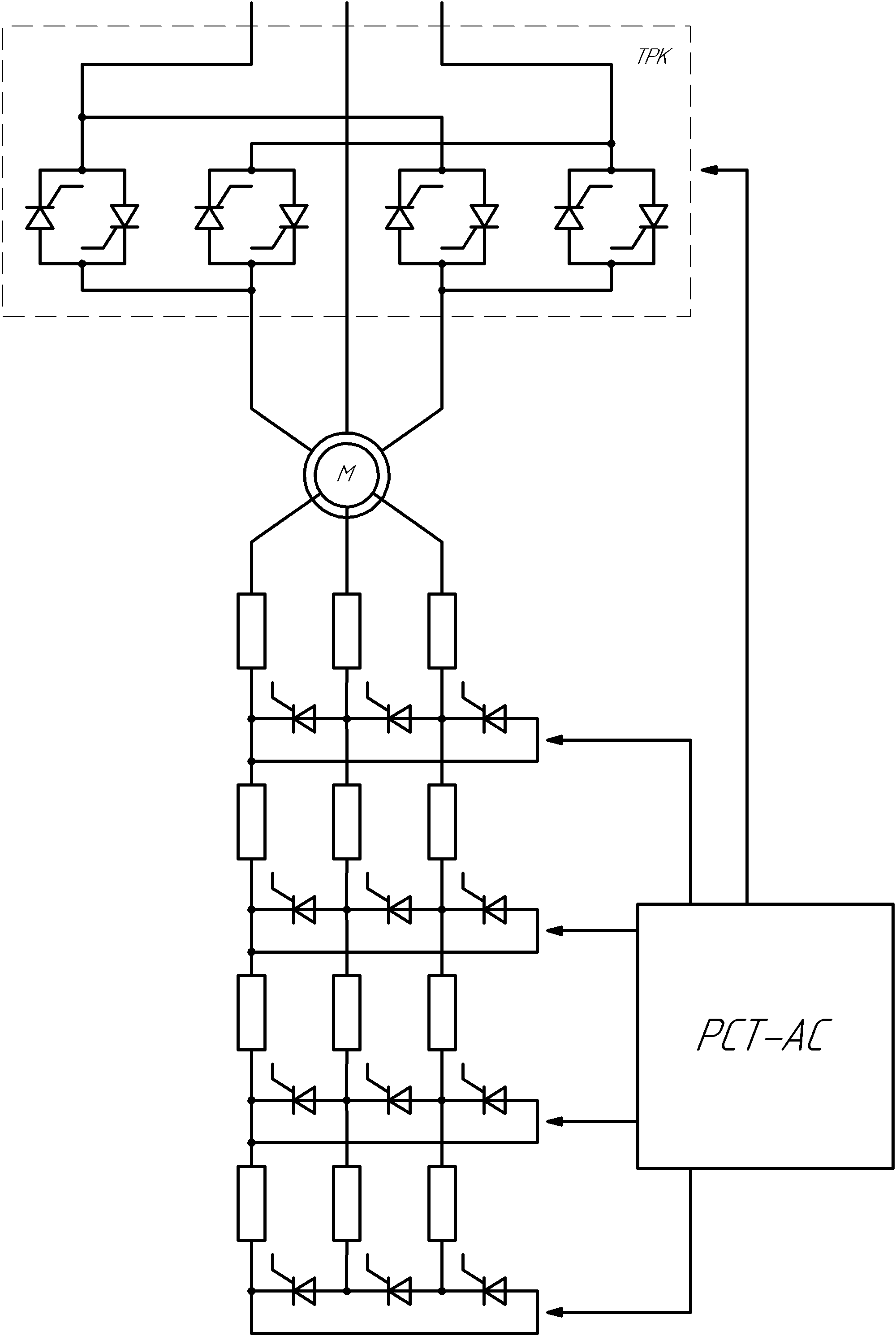 Схема функциональная тиристорной крановой панели механизма подъема